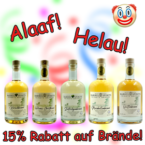 Karnevals-Rabatt von 15% auf alle Brände!